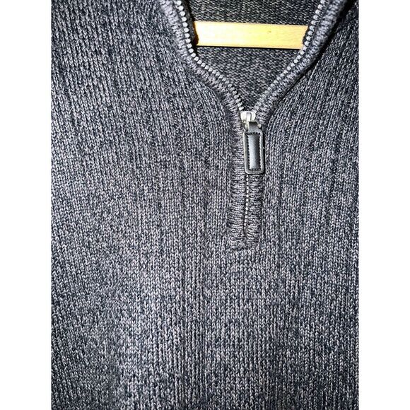 Oscar De La Renta Men's Large Quarter Zip Pullover Sweater Charcoal Gray - Picture 3 of 7